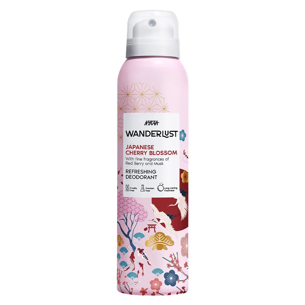 Nykaa-Wanderlust Japanese Cherry Blossom Deodorant Spray for Women 48 Hours Sakura Floral Freshness