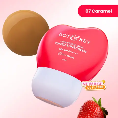 Dot & Key-Strawberry Dew Tinted Sunscreen SPF 50+ PA++++ With New-Age UV Filters-Caramel 07-50 ml