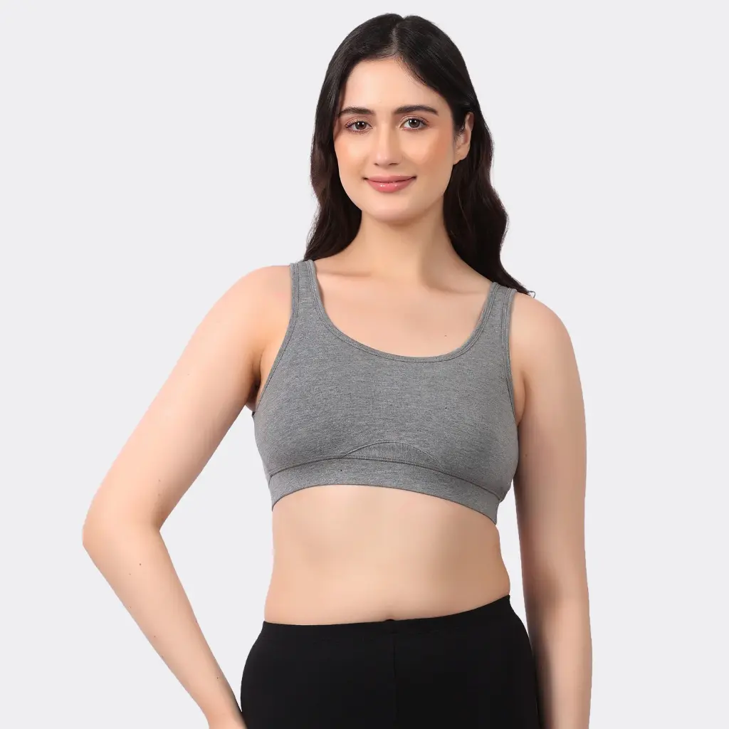 Lavos-Non-Padded Comfort Bra for Natural Support & Daily Wear-Cool Grey