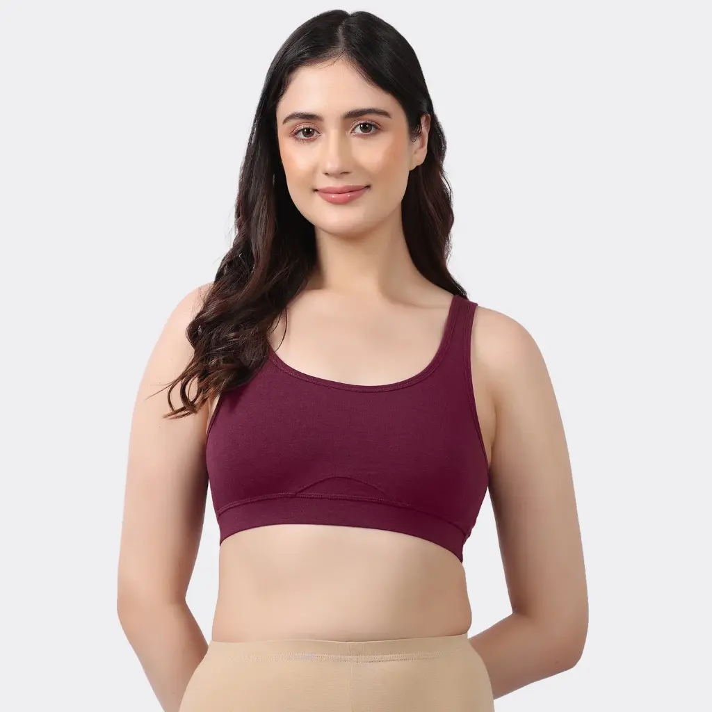 Lavos-Non-Padded Comfort Bra for Natural Support & Daily Wear-Cool Wine