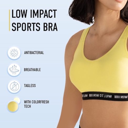 Van Heusen Proactive Women Sweet Yellow Anti Bacterial Wireless Sports Bra