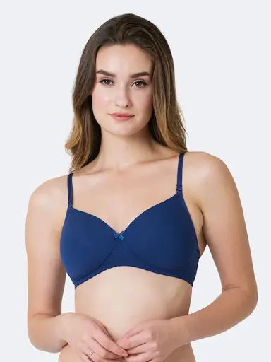 Van Heusen Women Twilight Blue Solid Anti-Bacterial Wireless Bra
