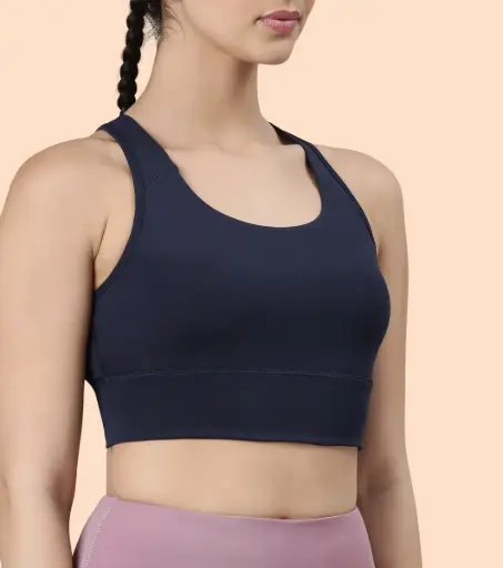 Enamor -Basic Workout Sports Bra Medium Impact Dry Fit Longline Basic Sports Bra