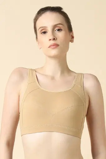 Van Heusen Proactive Women Skin Colour Blocked Anti-Bacterial Wireless Racerback Sports Bra