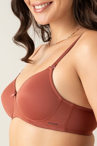 Amante-Smooth Charm Padded Wirefree Bra - Mahgony