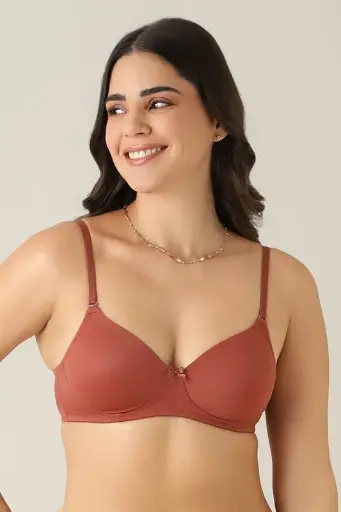 Amante-Smooth Charm Padded Wirefree Bra - Mahgony