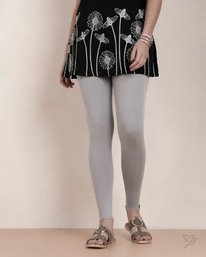 Twin Birds-Cotton Ankle Legging - Polar Smoke