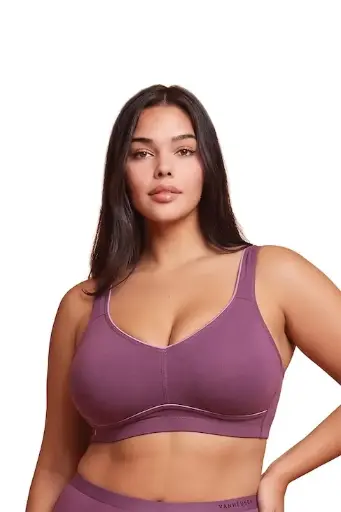Van Heusen Women Purple Gum Drop Solid Plus Size Wireless Minimizer Bra