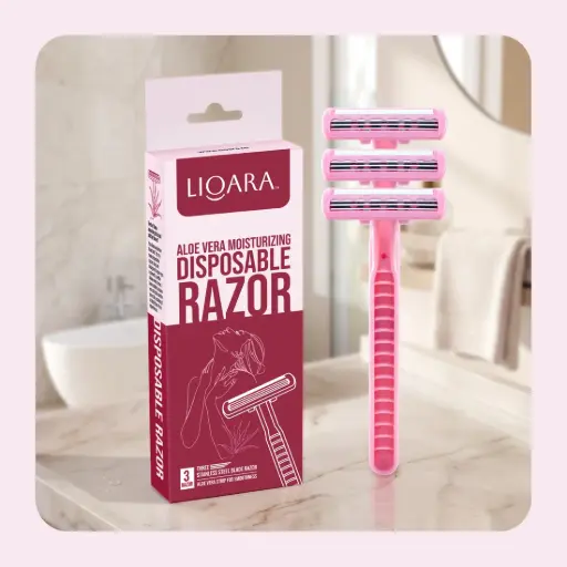 [LIOARA-RAZOR-PACK OF 3] Aloe Glide 3-Blade Disposable Razor