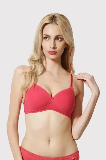 Van Heusen Women Coral Solid Anti Bacterial Wireless Bra