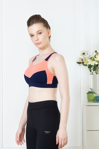 Van Heusen Proactive Women Navy Colour Blocked Anti Bacterial Wireless Racerback Sports Bra
