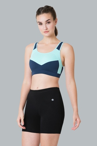 Van Heusen Proactive Women Space Grey Colour Blocked Anti Bacterial Wireless Racerback Sports Bra