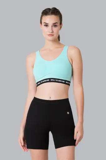 Van Heusen Proactive Women Aruba Blue Anti Bacterial Wireless Sports Bra