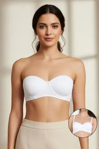 Zivame-Padded Wired 3/4Th Coverage Multiway Bra-White