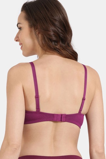Zivame-Beautiful Basics Padded Non Wired 3/4th Coverage T-Shirt Bra-Raspberry Radiance