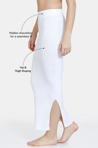 Zivame-All Day Seamless Mermaid Saree Shapewear With Removable Drawcord -White