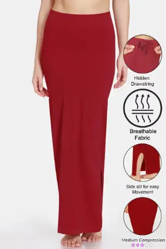  Zivame All Day Seamless Mermaid Saree Shapewear With Removable Drawcord-Maroon