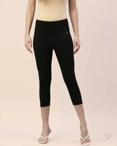 Twin Brids-Cotton Capri Legging - Carbon Black