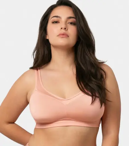 Enamor-Full Support Super Lift Women's Cotton Everyday Minimizer Bra - Non Padded, Wirefree, Full Coverage Bra (Peach Blush)